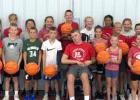 Basketballs were presented to fourth through sixth graders